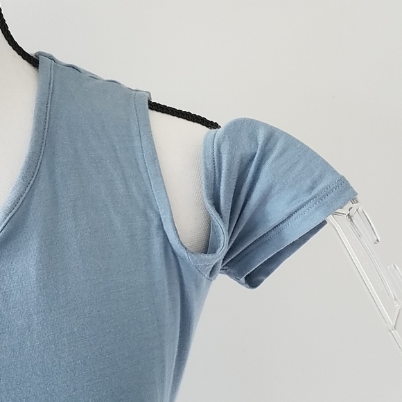 Wonderly Blue Cold Shoulder Top, Sm-Med - Picture 2 of 6